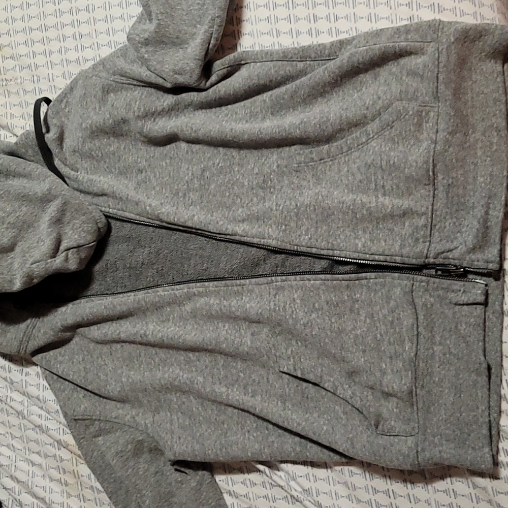 Madewell light grey zip-up hoodie
